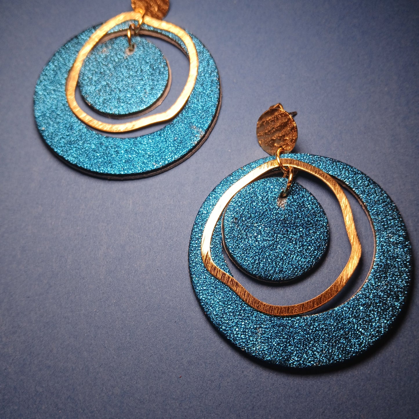Boucles d'oreilles PLANET bleue