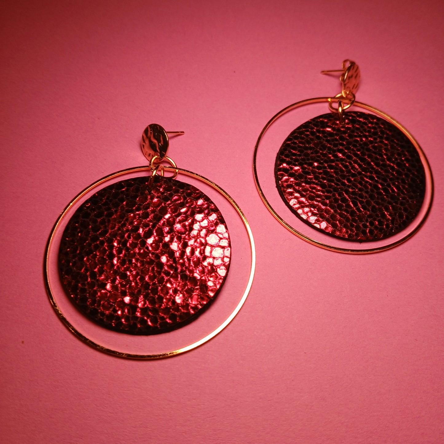 boucles d'oreilles TOURBILLON framboise