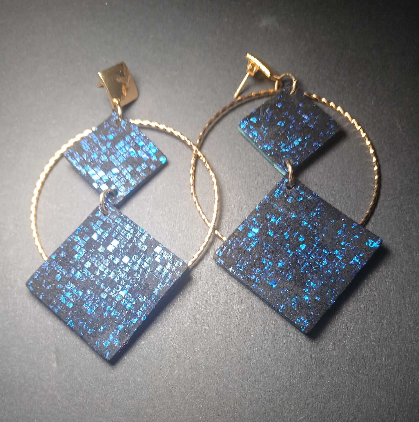 Boucles d'oreilles - DEMI LUNE noir modele (Copie) (Copie)