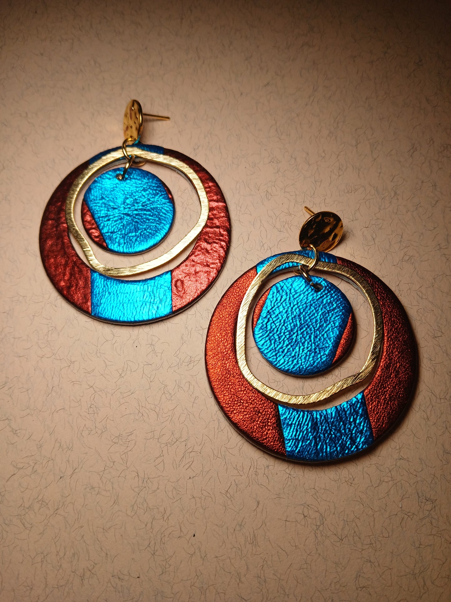 boucles d'oreilles "SIRIUS" marron bleu