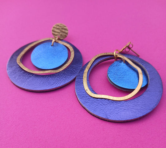 Boucles d'oreilles - PLANET - Violet/bleu
