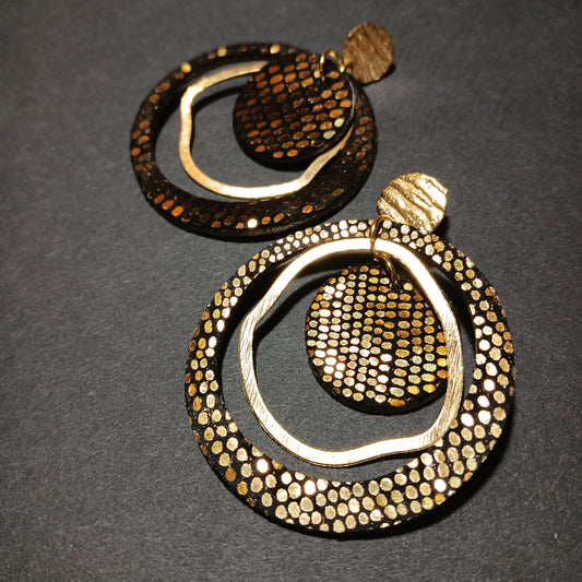 Boucles d'oreilles - PLANET or noir