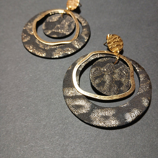 Boucles d'oreilles - PLANET noir or