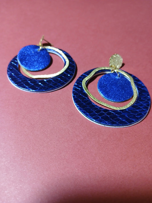 Boucles d'oreilles  PLANET bleu irisé