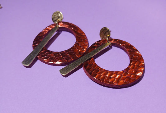 Boucles d'oreilles - ECLIPSE rouge crocro