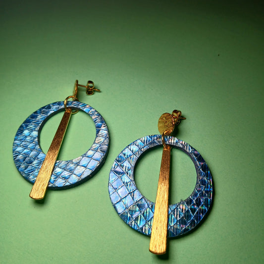 Boucles d'oreilles - ECLIPSE bleu sirène