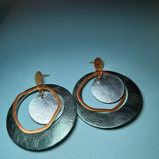 Boucles d'oreilles - PLANET vert d'eau