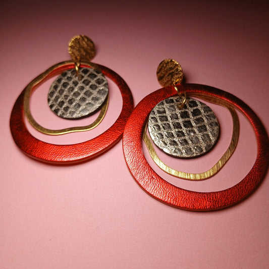 Boucles d'oreilles  PLANET cuivre , argent