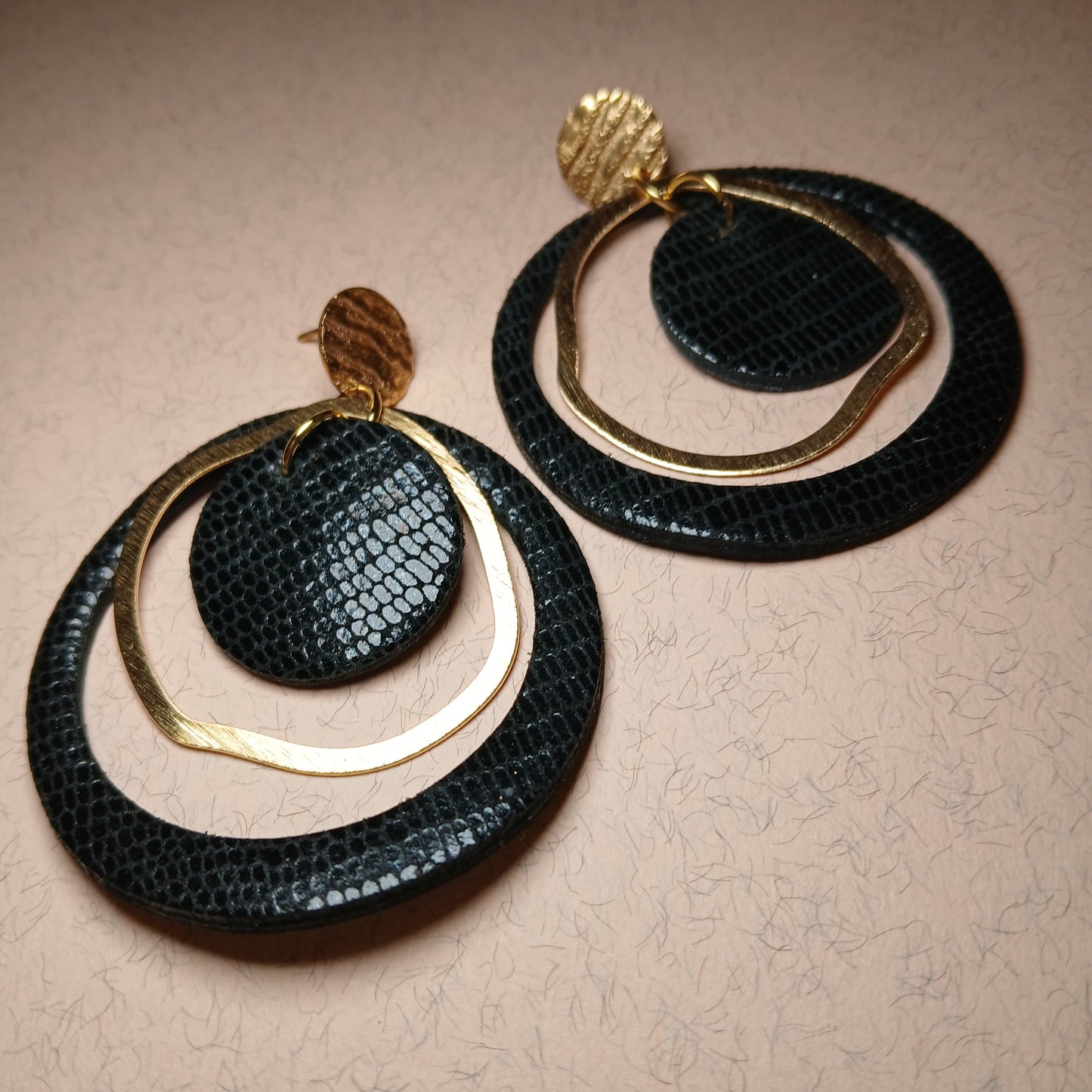 Boucles d'oreilles  PLANET noir