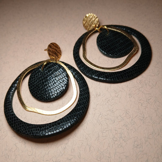Boucles d'oreilles  PLANET noir