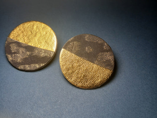 Boucles d'oreilles - DEMI LUNE or noir