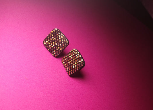 boucles d'oreilles , modèle MINI noir paillette