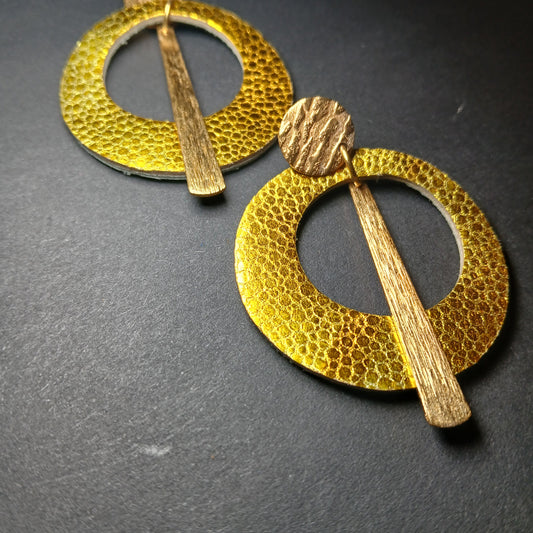 Boucles d'oreilles - ECLIPSE jaune brillant