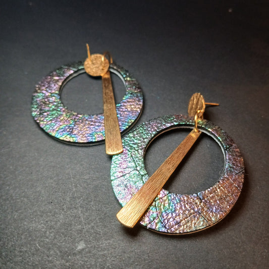 Boucles d'oreilles - ECLIPSE multicolore irisé