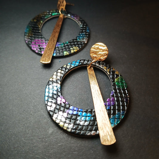 Boucles d'oreilles - ECLIPSE noir multicolore
