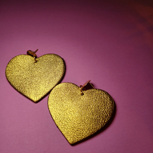 Boucles d'oreilles - COEURS jaune