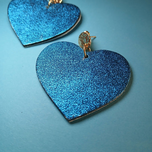 Boucles d'oreilles - COEURS bleue