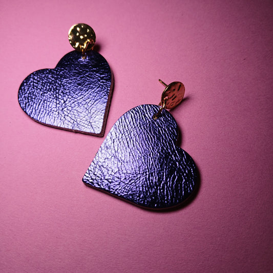 boucles d'oreilles , LES CYGNES violet