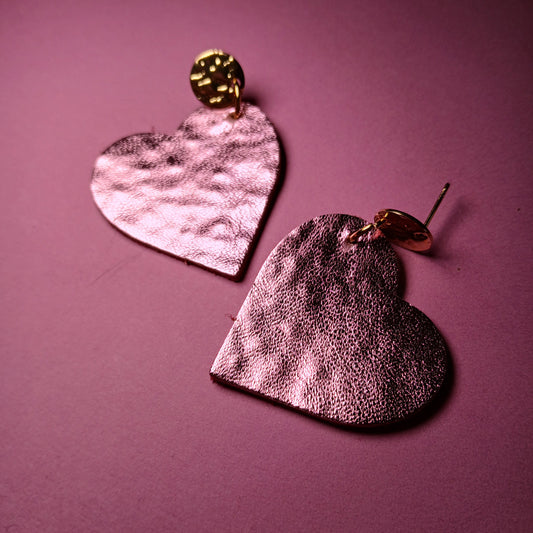 boucles d'oreilles , LES CYGNES rose