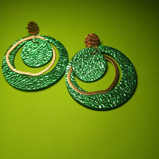 Boucles d'oreilles  PLANET vert