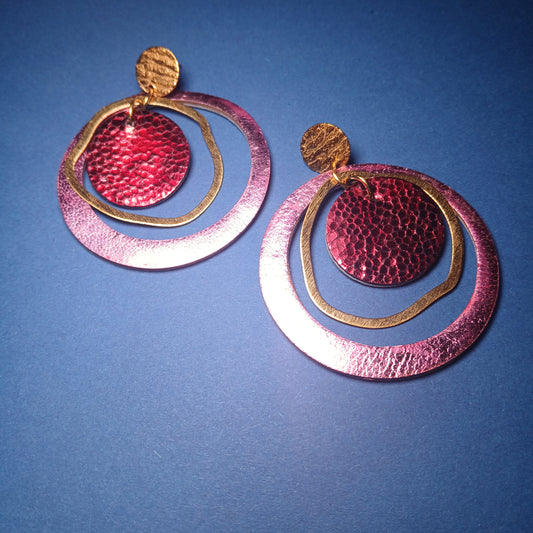 Boucles d'oreilles  PLANET rosée