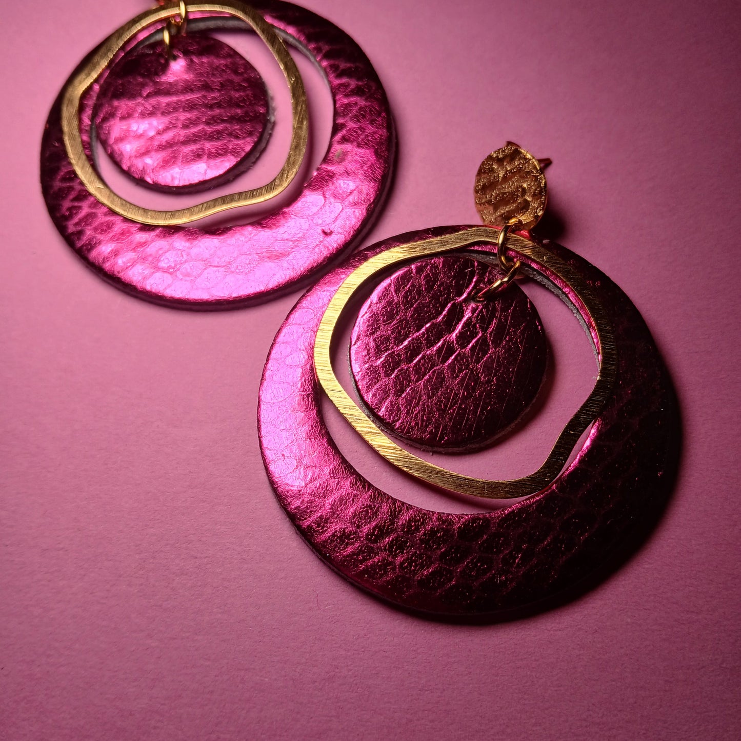 Boucles d'oreilles  PLANET rose écaille