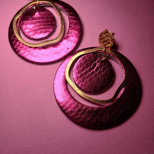 Boucles d'oreilles  PLANET rose écaille