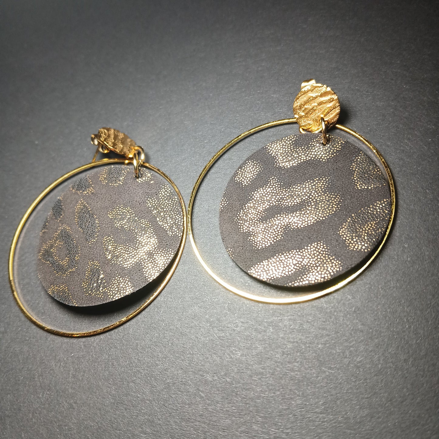 boucles d'oreilles TOURBILLON leopard