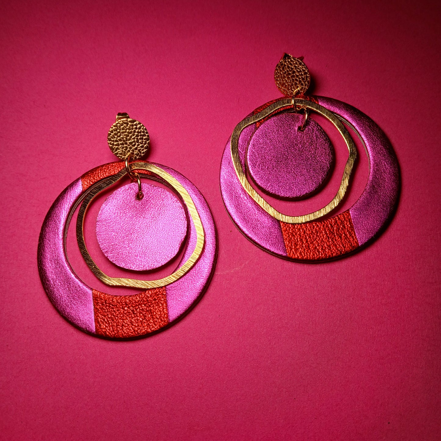 boucles d'oreilles "SIRIUS" rose rouge