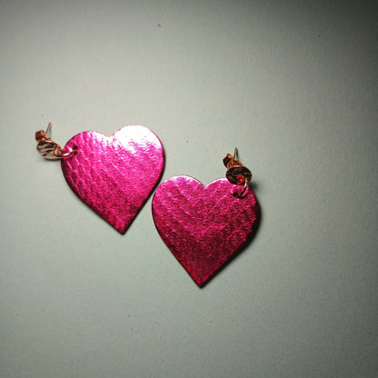 boucles d'oreilles , LES CYGNES rose