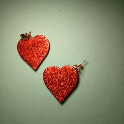 boucles d'oreilles , LES CYGNES orange