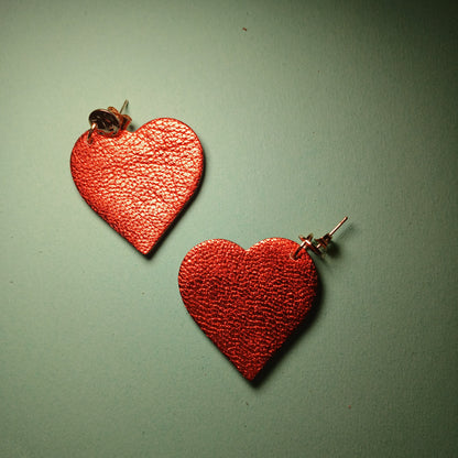 boucles d'oreilles , LES CYGNES orange