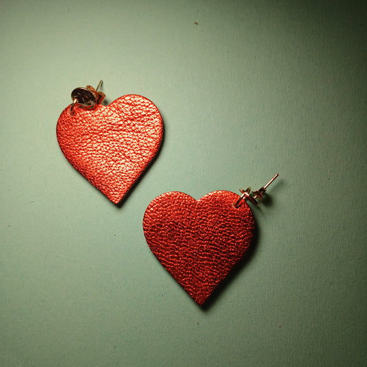 boucles d'oreilles , LES CYGNES orange