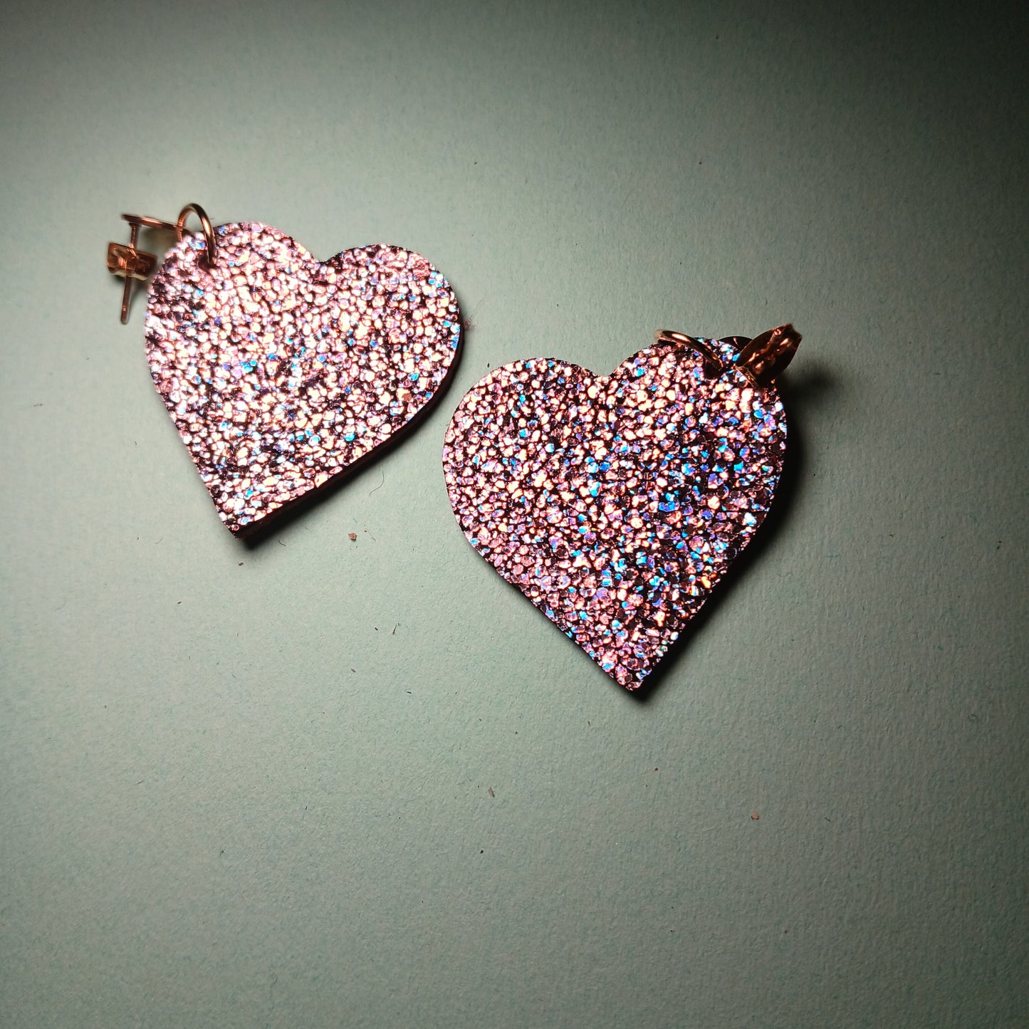 boucles d'oreilles , LES CYGNES paillettes