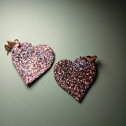 boucles d'oreilles , LES CYGNES paillettes