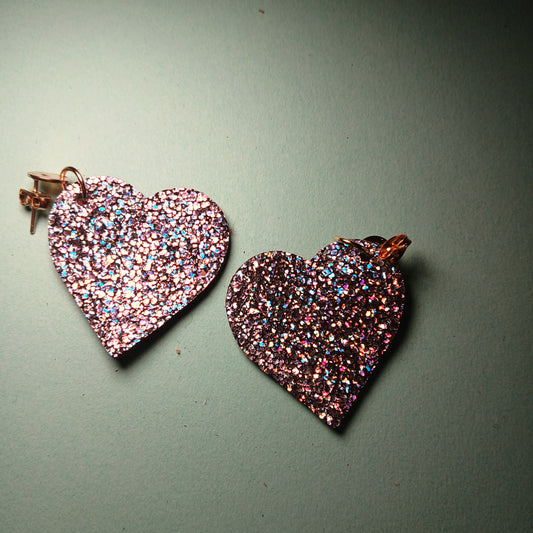 boucles d'oreilles , LES CYGNES paillettes