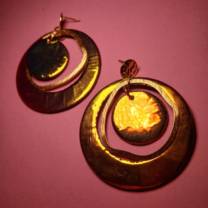 Boucles d'oreilles  PLANET holographique orangé