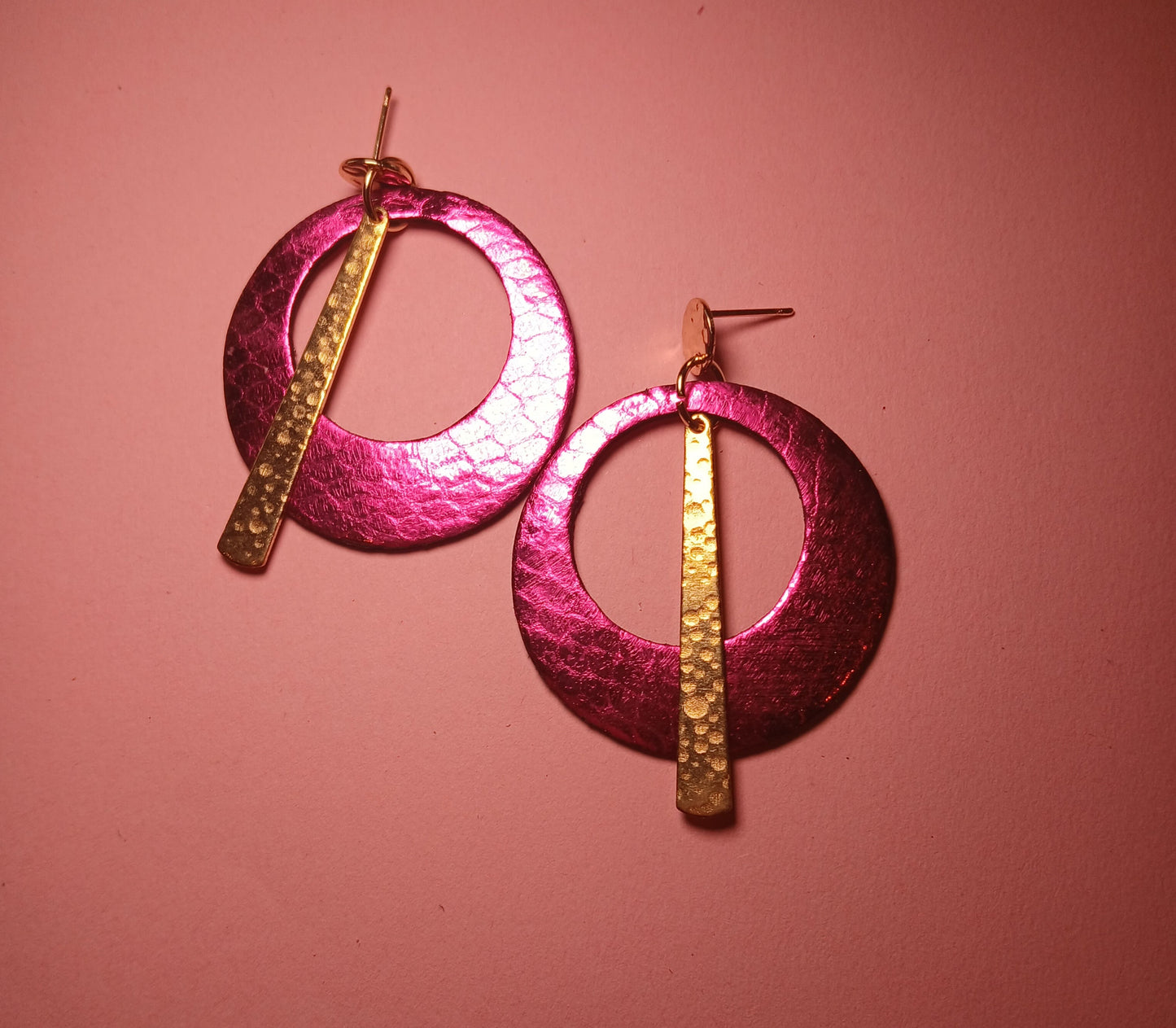 Boucles d'oreilles - ECLIPSE rose écailles