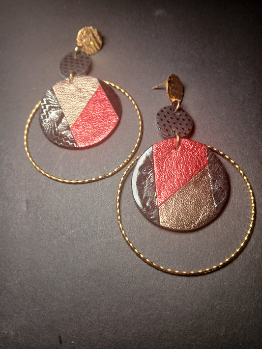 Boucles d'oreilles - DEMI LUNE noir multicolore