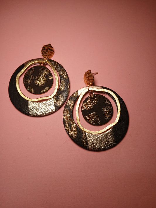 boucles d'oreilles "SIRIUS" noir or