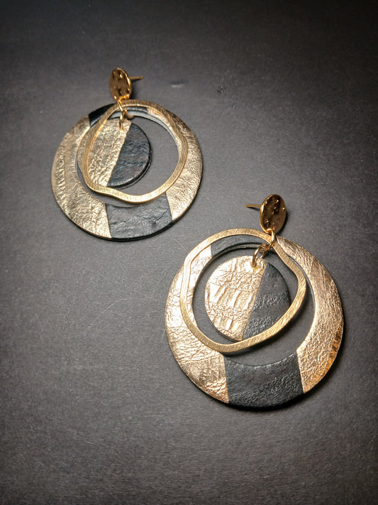 boucles d'oreilles "SIRIUS" or noir