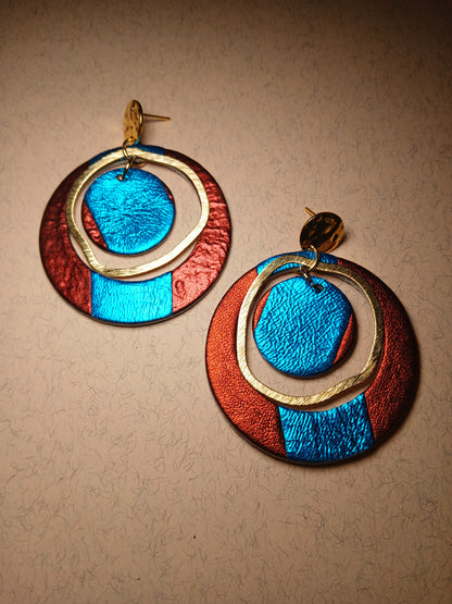 boucles d'oreilles "SIRIUS" marron bleu