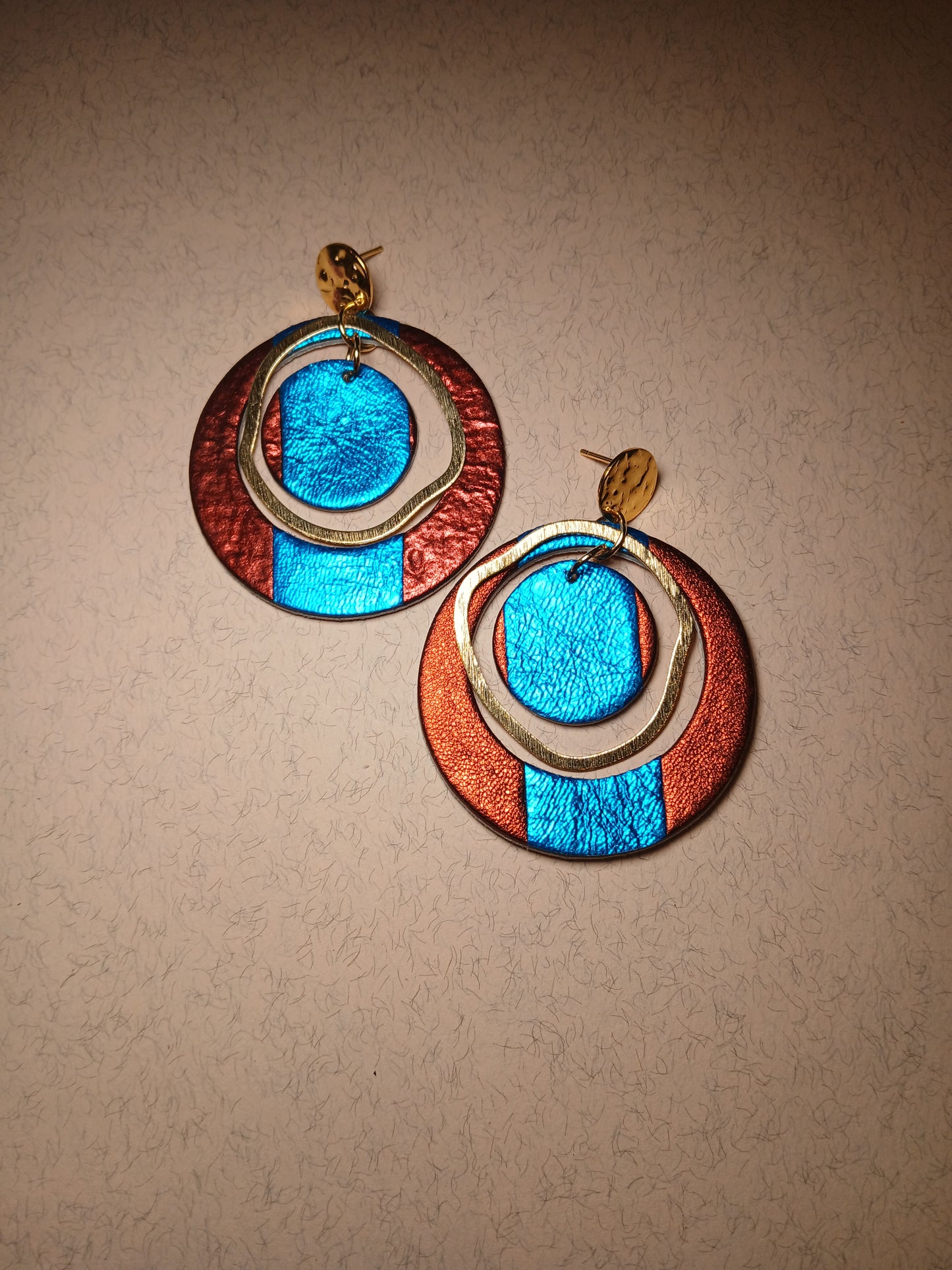 boucles d'oreilles "SIRIUS" marron bleu